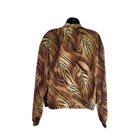 Vintage Kensington Square Size XL Tiger Zip Up Jacket Mob Wives Retro - Picture 2 of 10